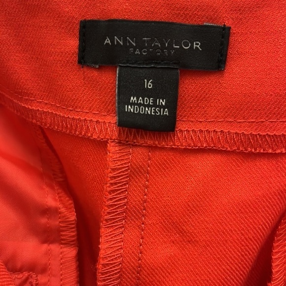 Ann Taylor Orange Plus Size Ankle Pants Loose Wide Leg Office Career Plus 16 - Picture 5 of 7